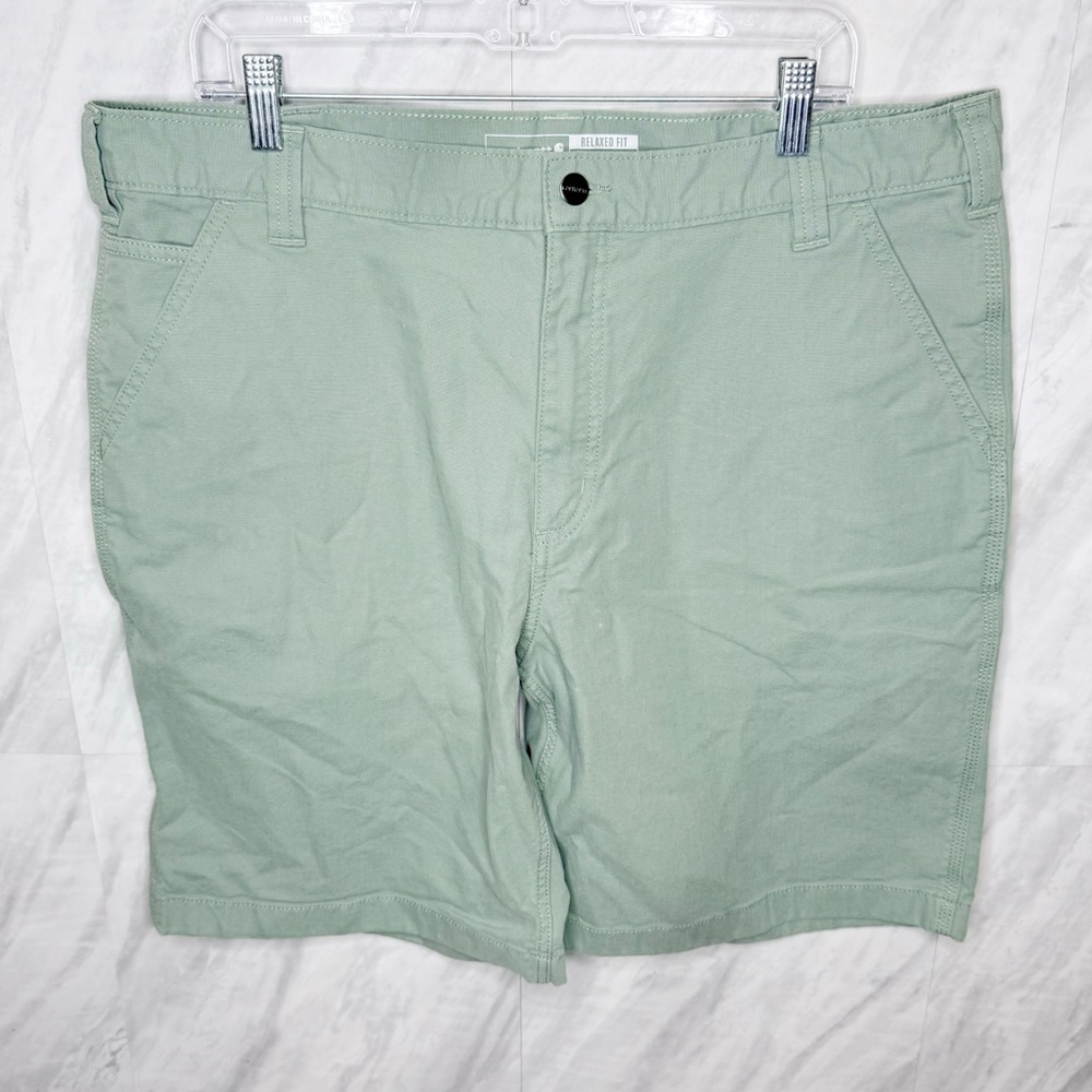 Carhartt Men's Light Green Flat Front Shorts